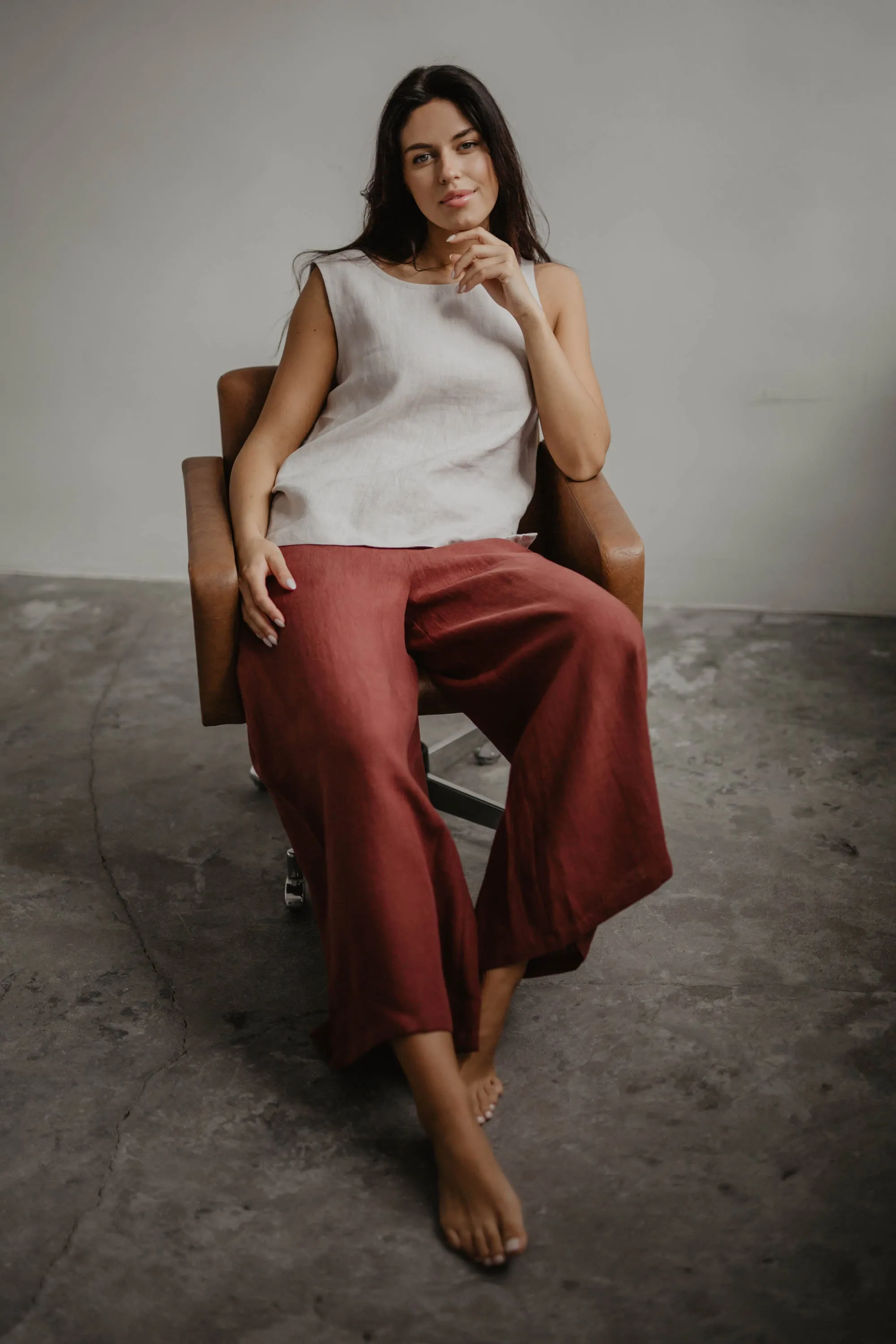 Isabella Wide Linen Pants