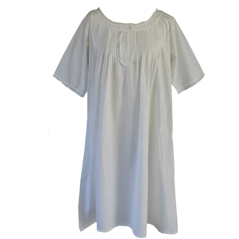 Isla White Cotton Nightdress