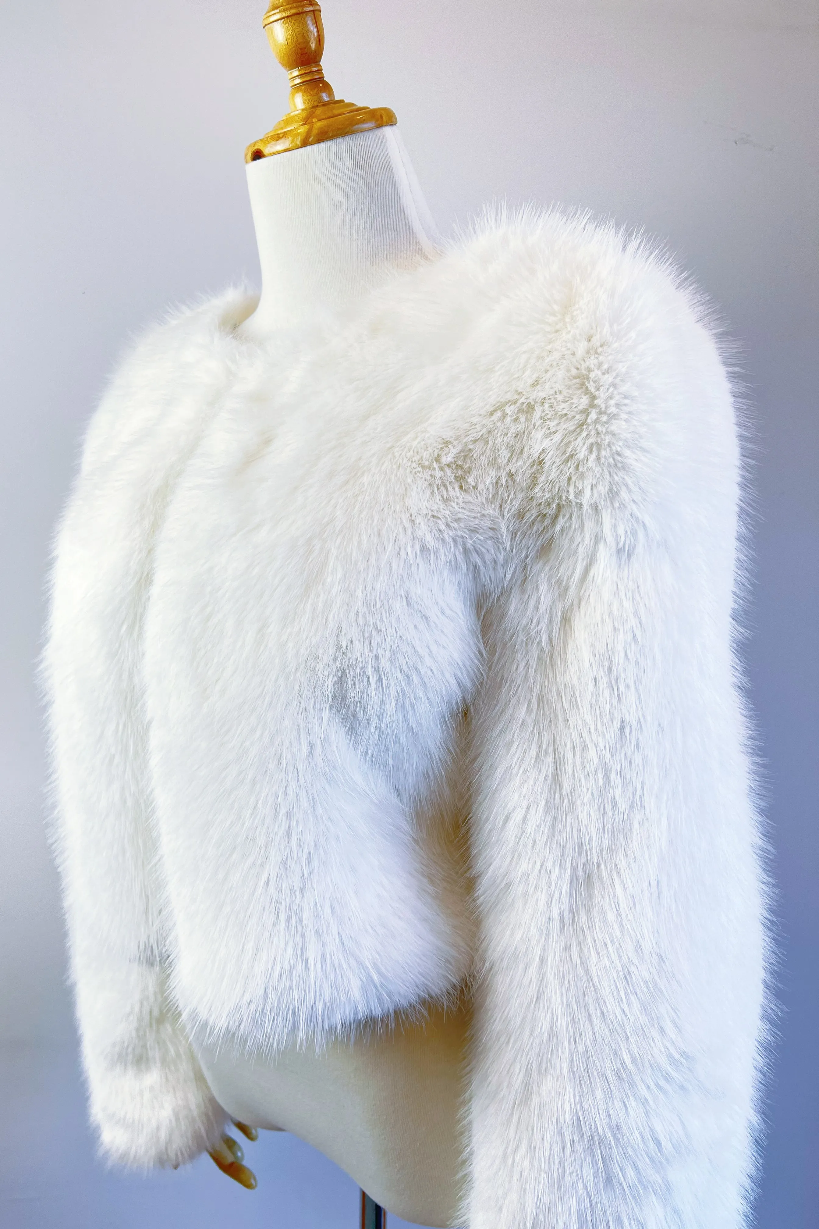 Ivory Faux Fur Bridal Jacket (Anna Ivy07)