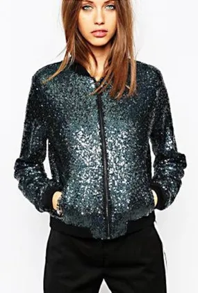 JIKA-SEQUIN BOMBER JACKET