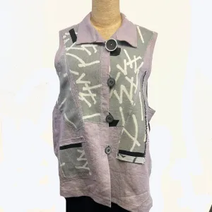 Joyce Wilkerson Vest, Jazz, Jacquard, Pale Violet/Grey, M