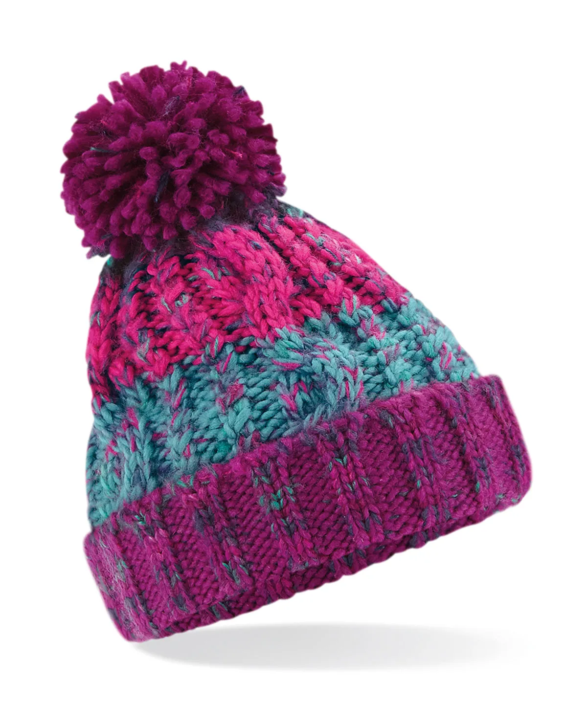 Junior Beechfield Corkscrew Pom Pom Beanie