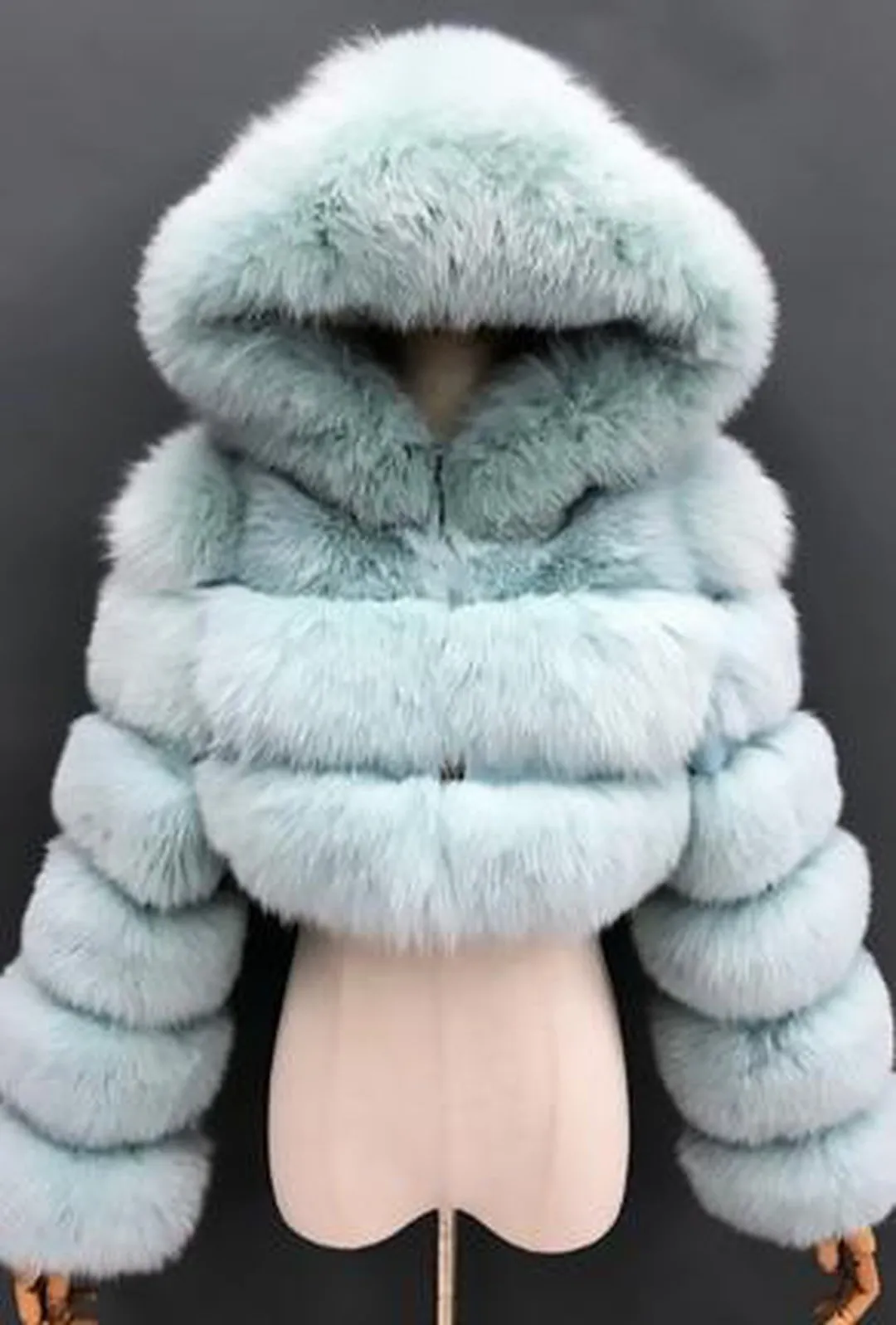 KAYLI - BOLERO HOODED FUR JACKET