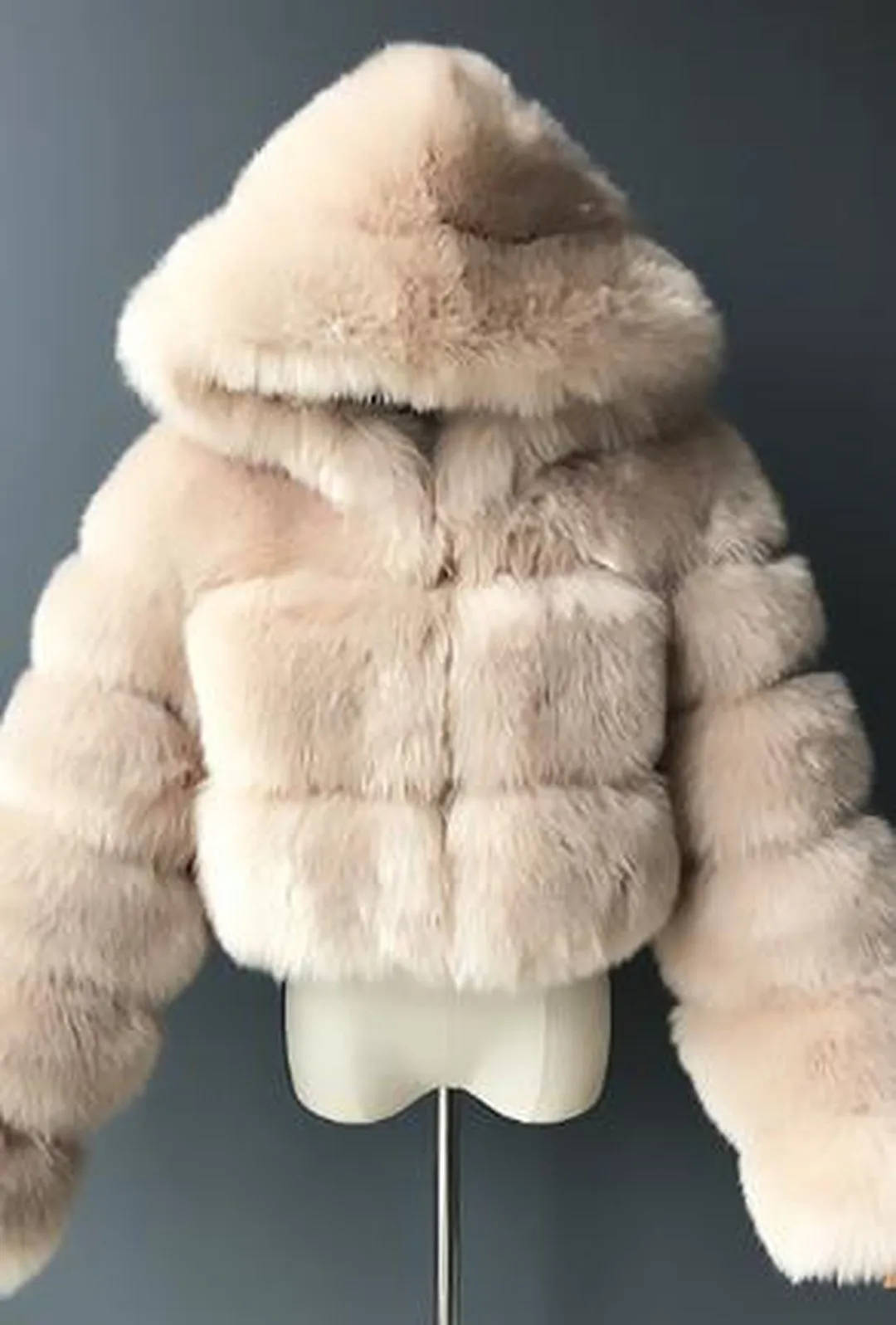 KAYLI - BOLERO HOODED FUR JACKET