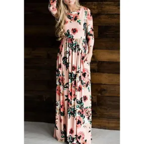 Ketty More Women Floral Slim Full Sleeve Pleated Long Maxi Dress-KMWDC60144