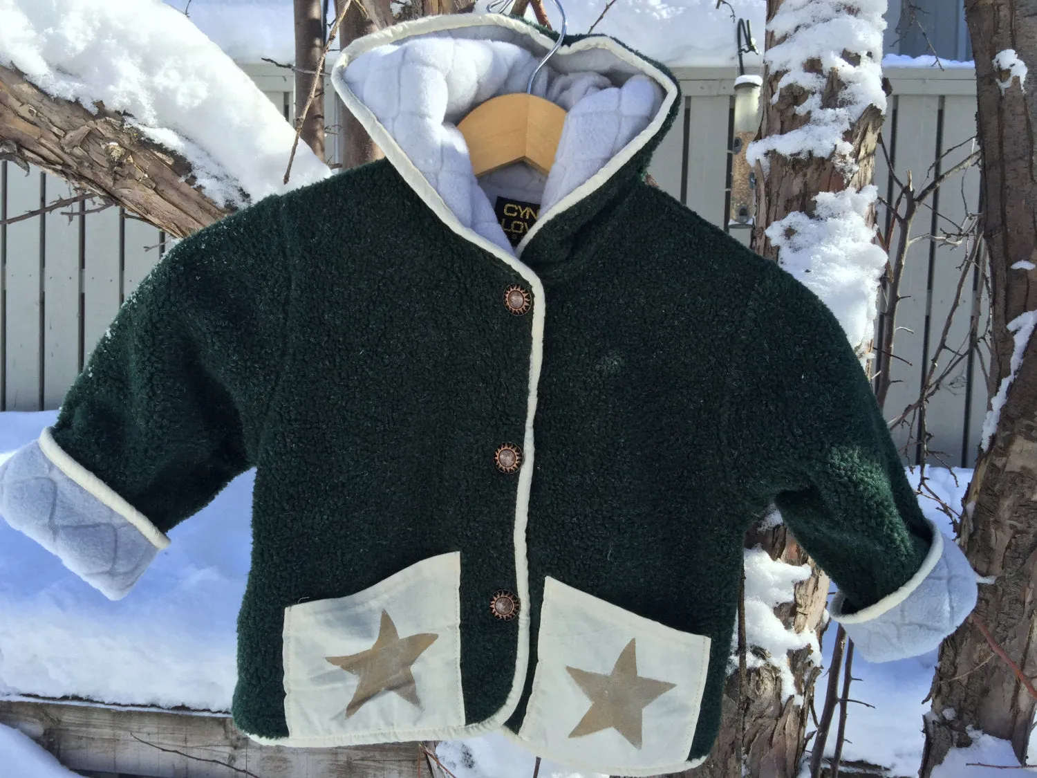 Kids Fleece Hooded Star Coat Jacket Mulberry Polartec Polarfleece Custom Jacket Fully Lined On Sale!