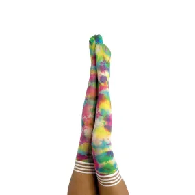 Kixies Gilly Rainbow Tie Dye Thigh Highs Multi Color