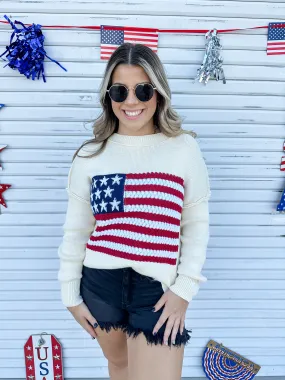 Knit Flag Sweater Simply Southern