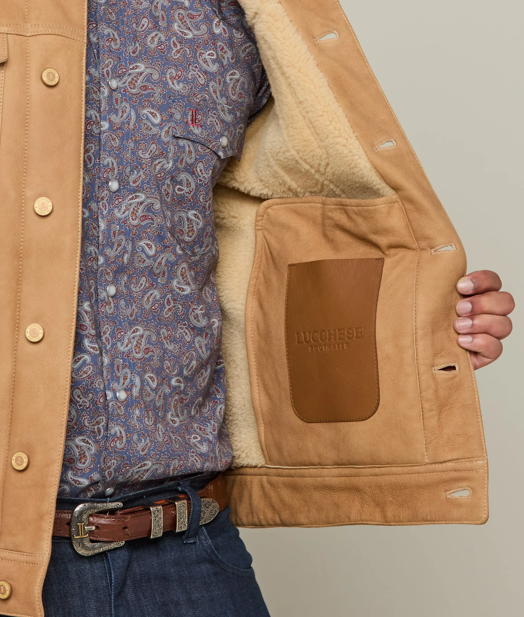 Kyle Shearling Trucker Jacket :: Natural