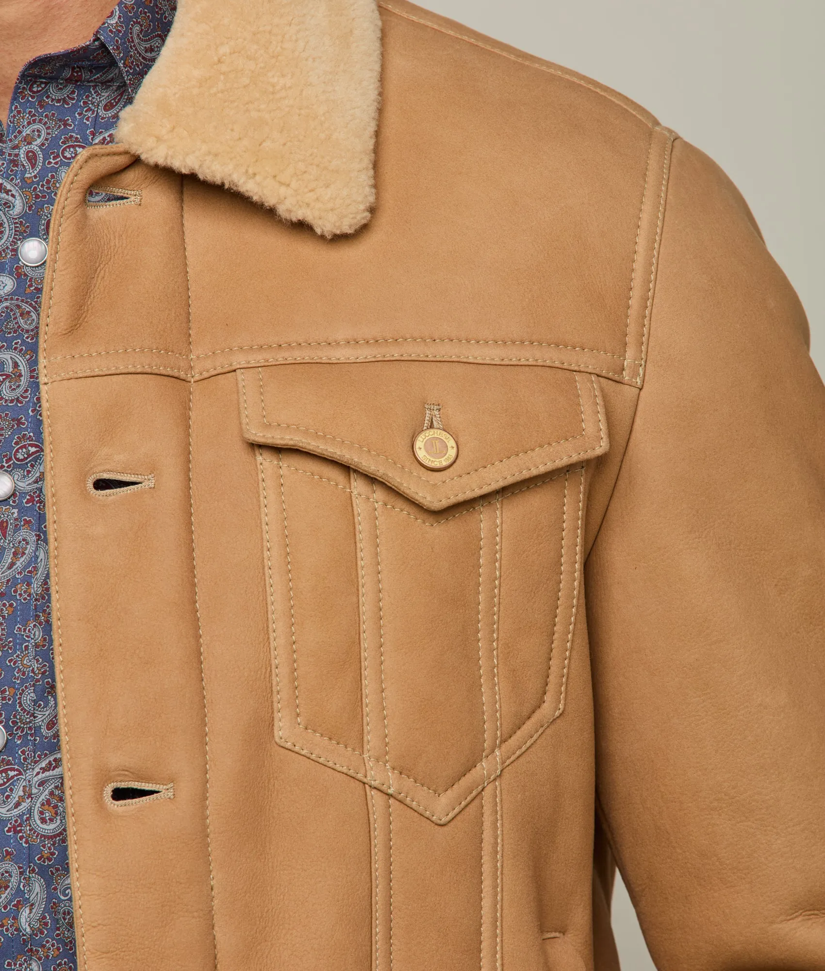 Kyle Shearling Trucker Jacket :: Natural