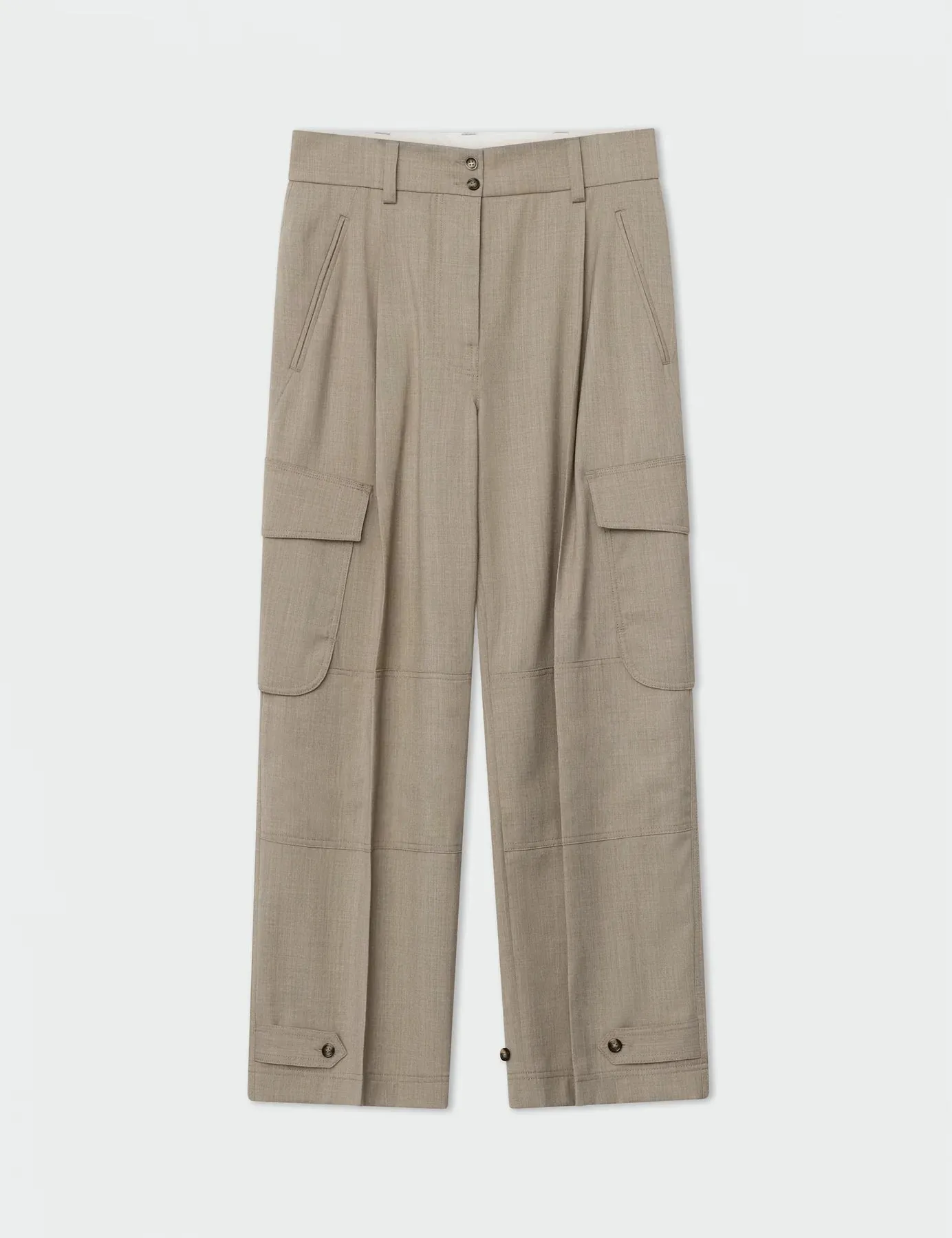 Lance Beige Wool Blend Pocket Trouser