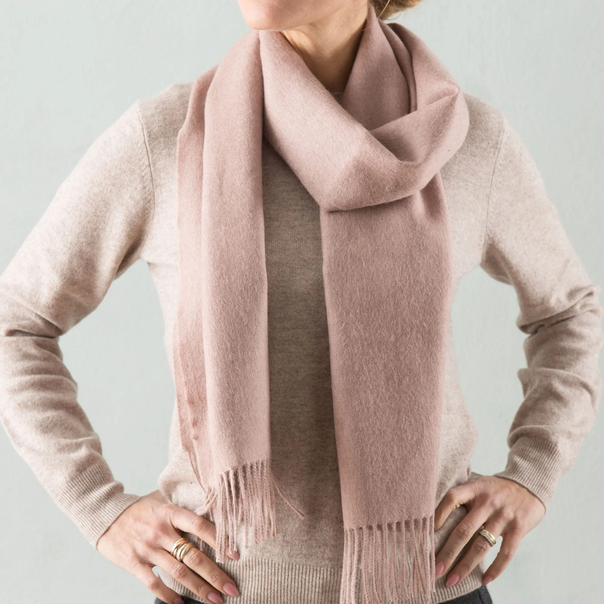 Limon Alpaca Scarf [Dusty pink]