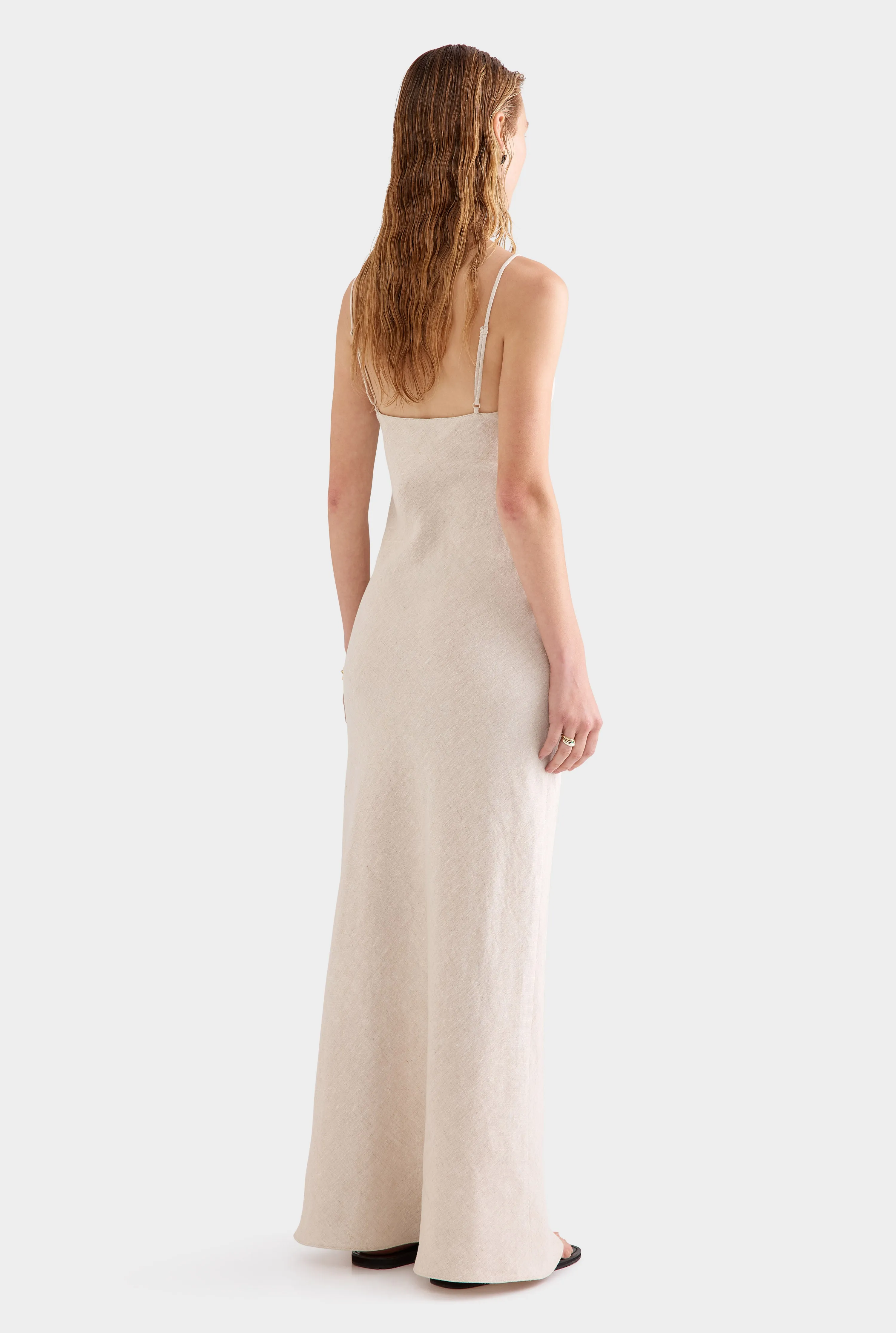 Linen Slip Dress - Sand