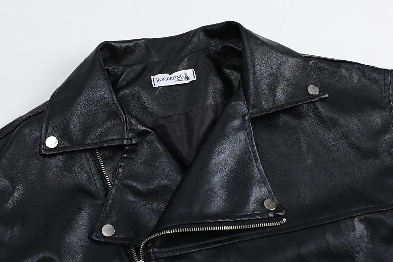 Loose All-match Motorcycle Short Leather Jacket Women's Jacket