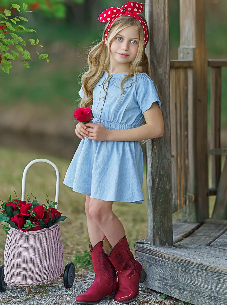 Love Never Fades Chambray Skirt Set