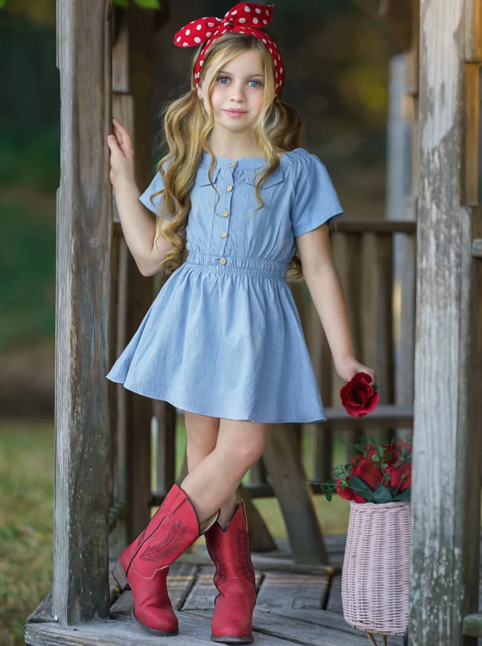 Love Never Fades Chambray Skirt Set