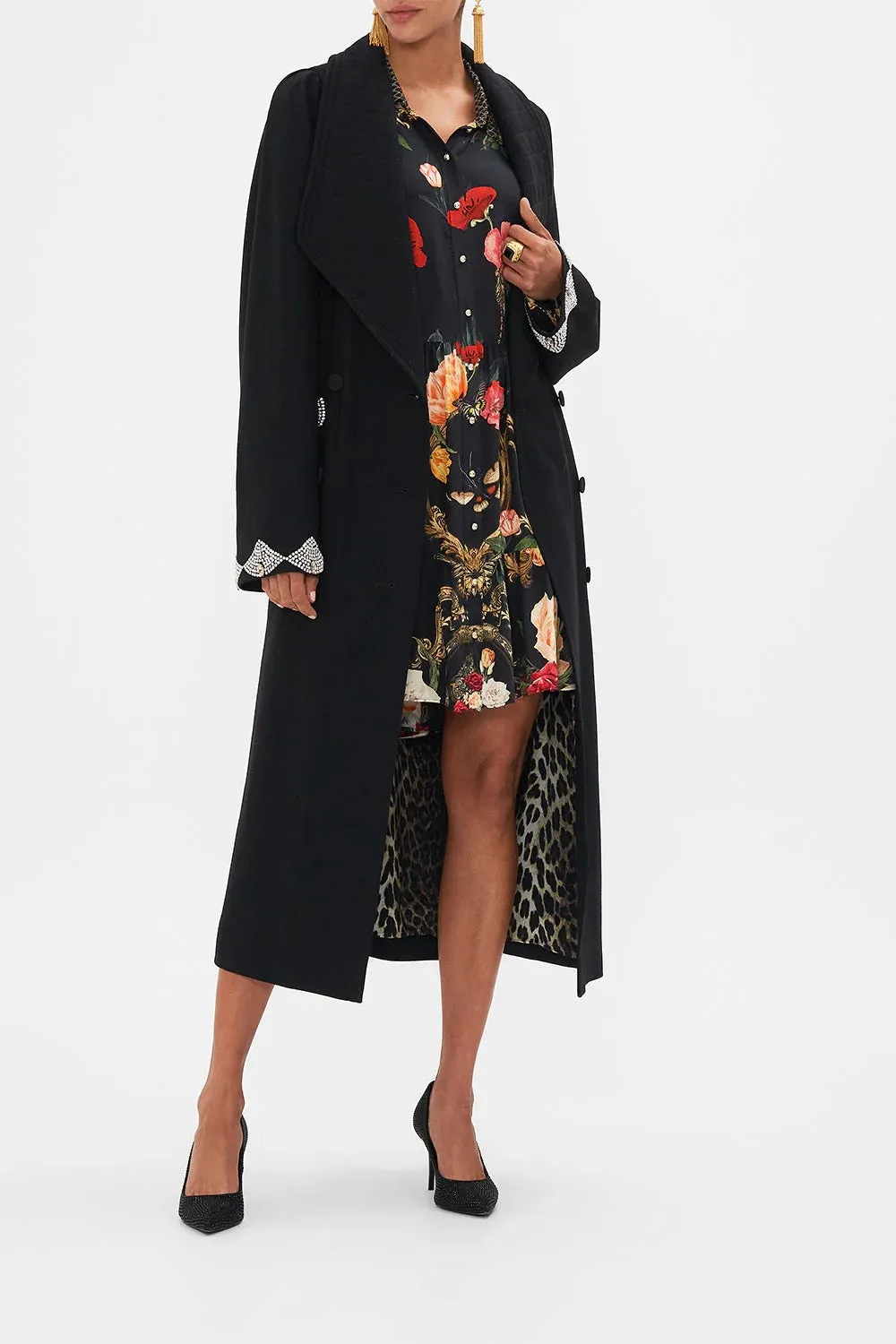 Magic In The Manuscripts Quilted Collar Wool Coat