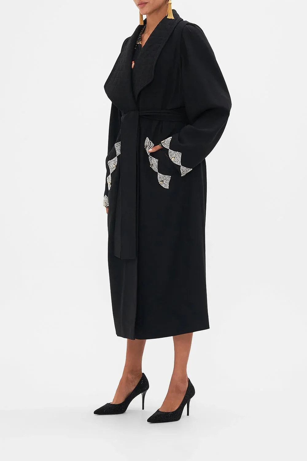 Magic In The Manuscripts Quilted Collar Wool Coat