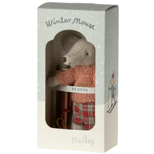 Maileg Winter Mouse with Ski Set, Big Sister