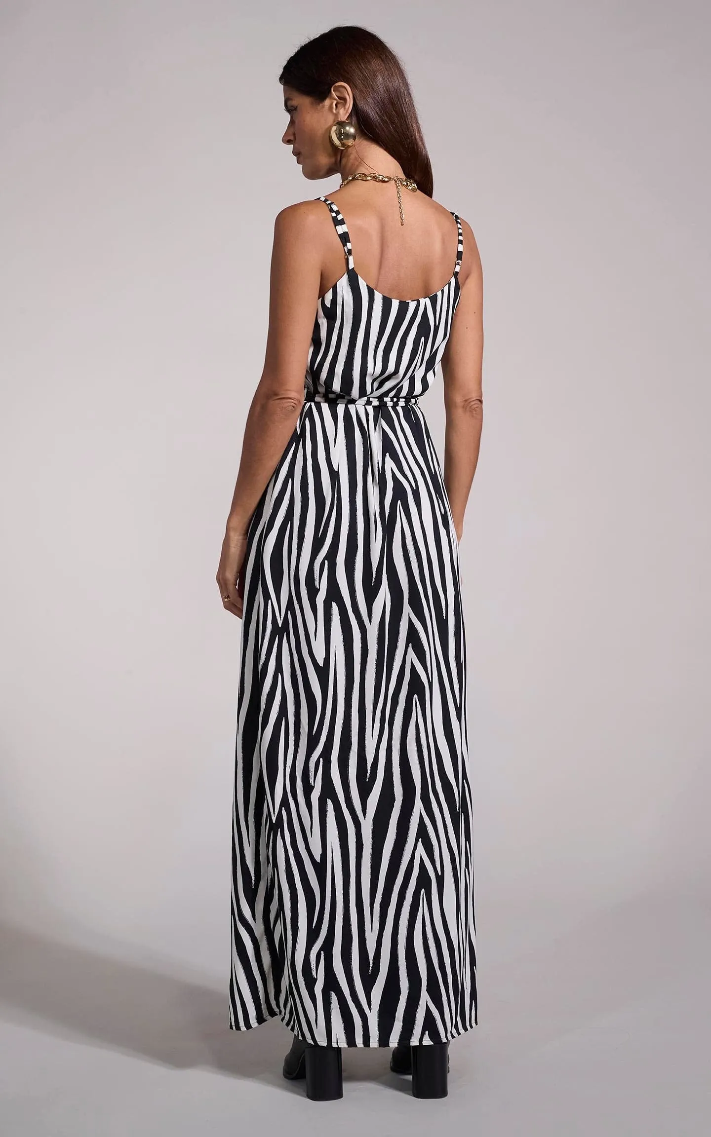 Mariah Dress In Monochrome Zebra