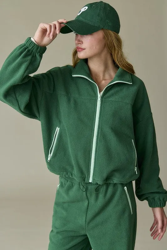 Maya Green Fleece Jacket