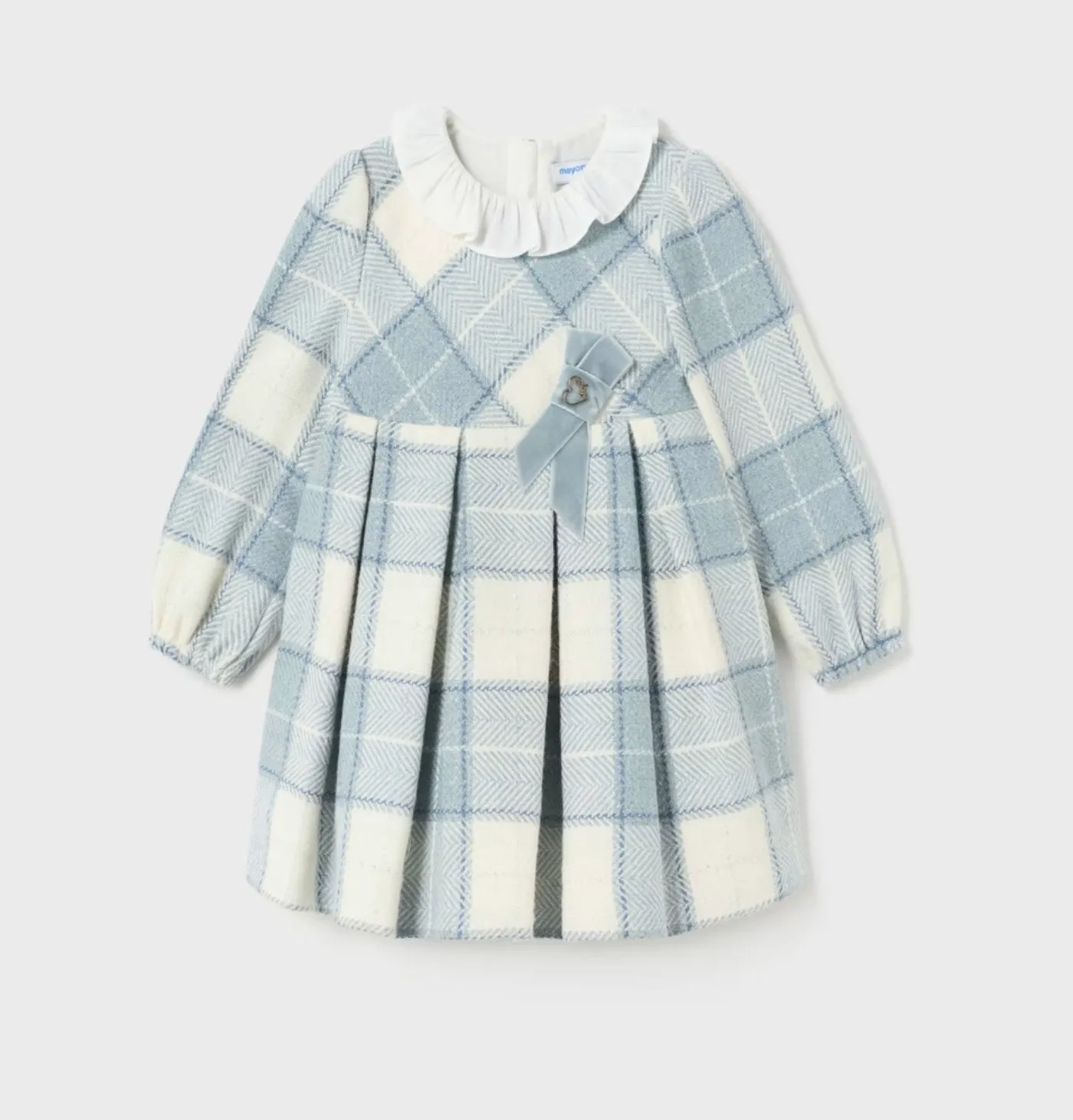 Mayoral Baby & Toddler Girls Holiday Blue Plaid Collared Dress