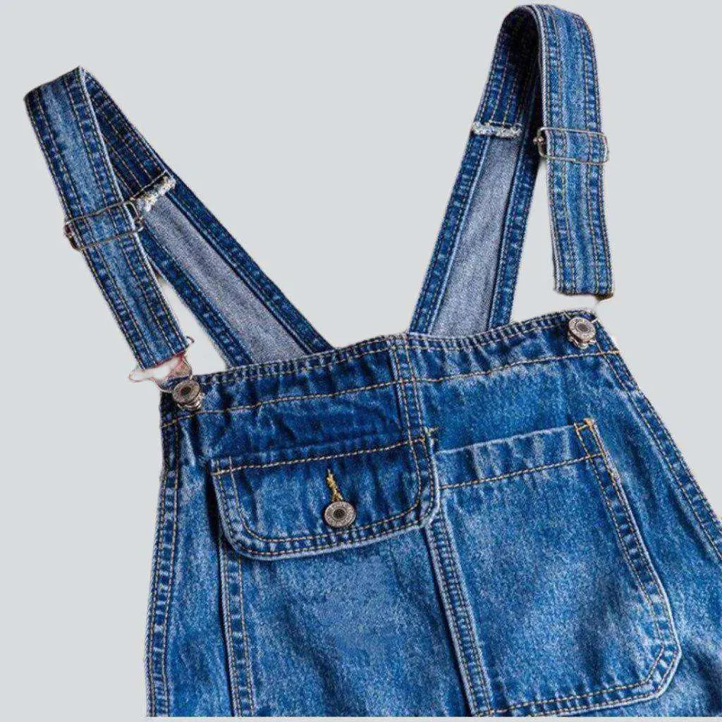 Medium wash men's denim overall