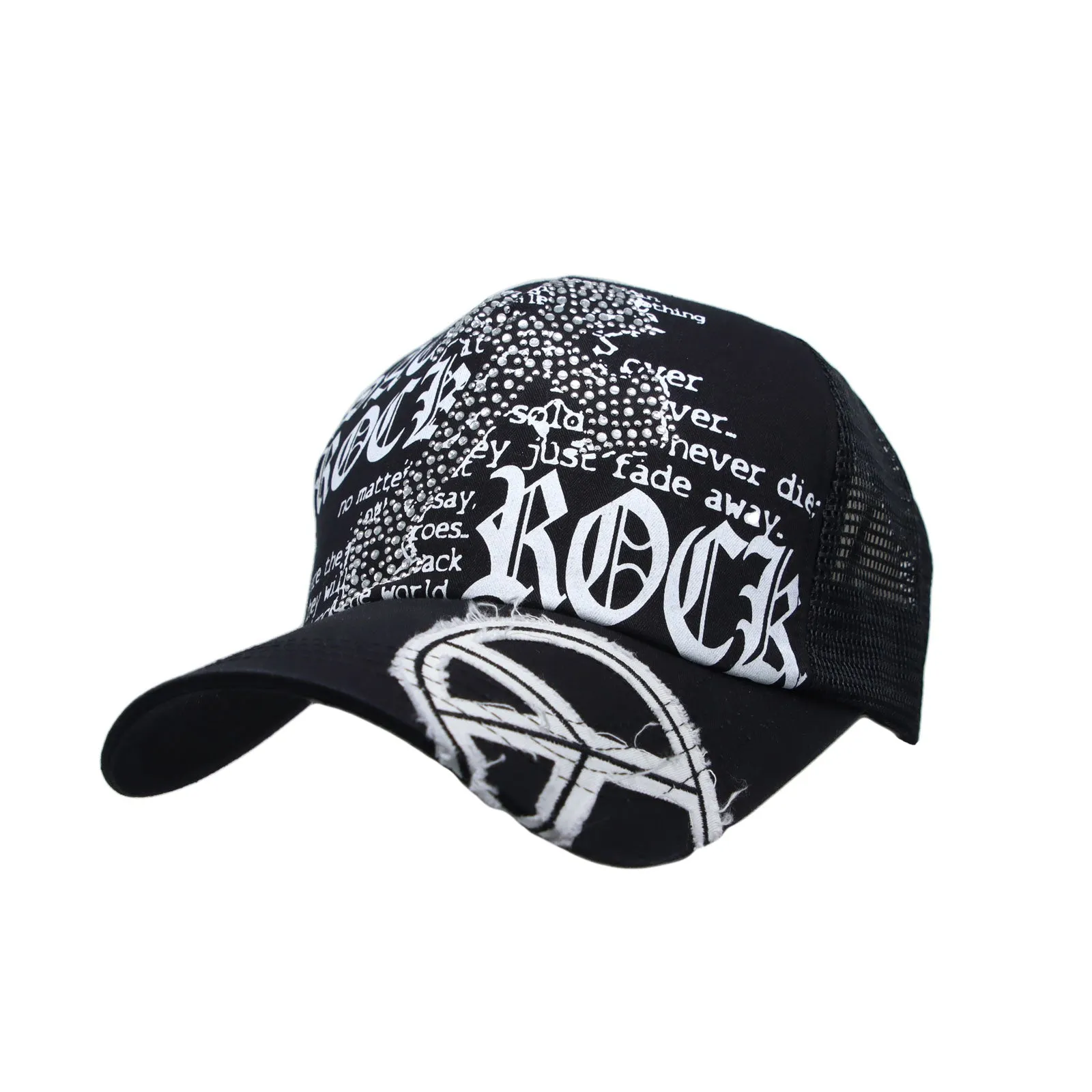 Meshed Baseball Cap Skull Rhinestones Trucker Hat KR1751