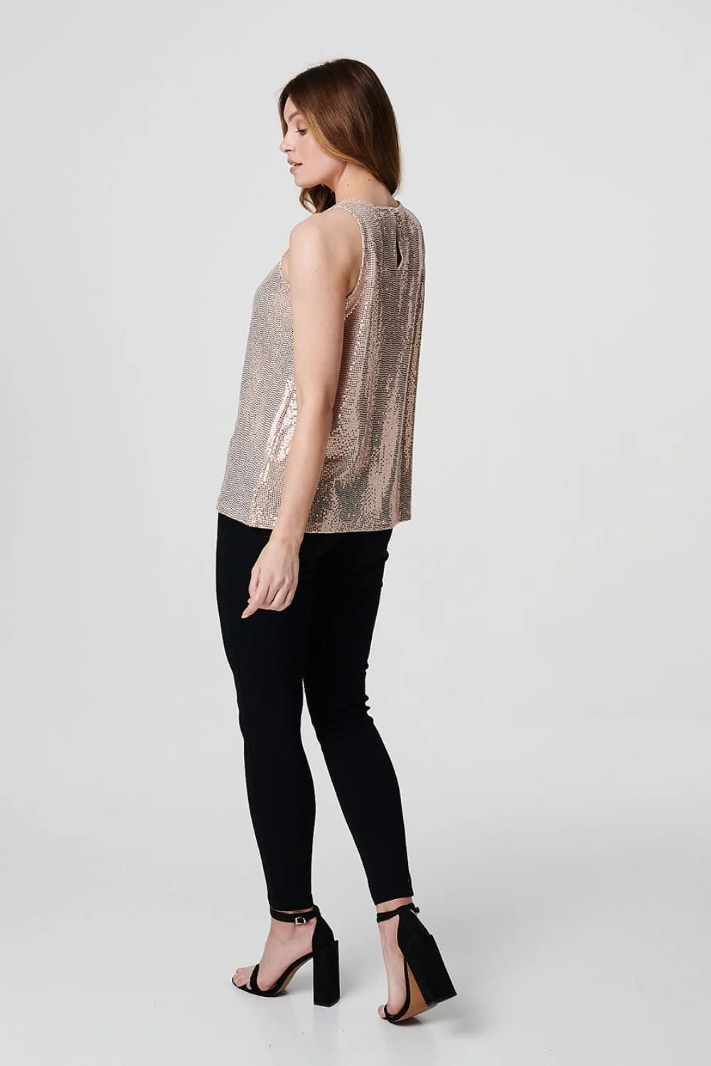 Metallic Embellished Vest Top