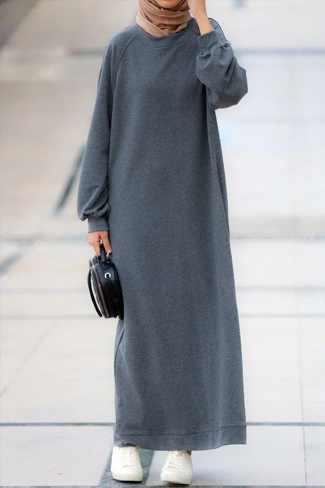 Milly oversized hoodie sweatshirt dress in grey