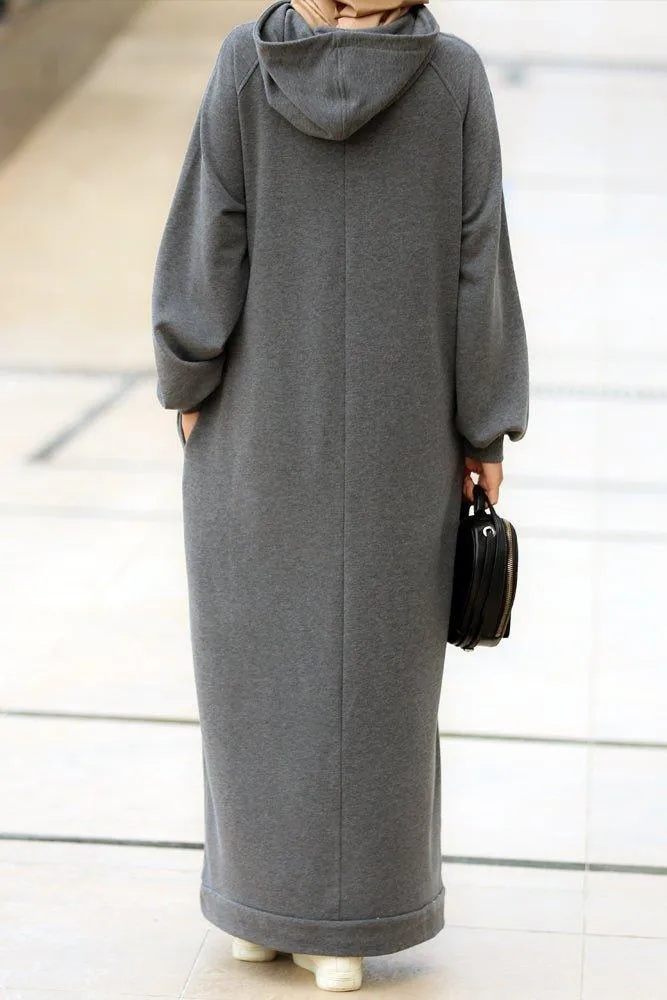 Milly oversized hoodie sweatshirt dress in grey