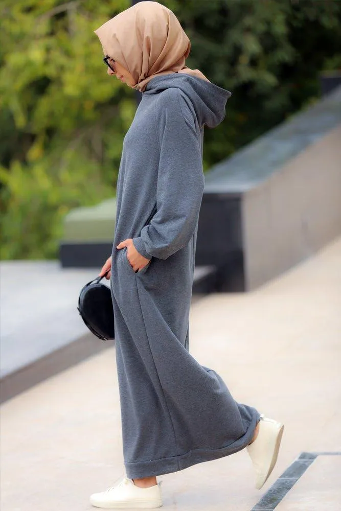 Milly oversized hoodie sweatshirt dress in grey