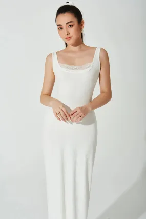 Mina Ribbed Dress - White