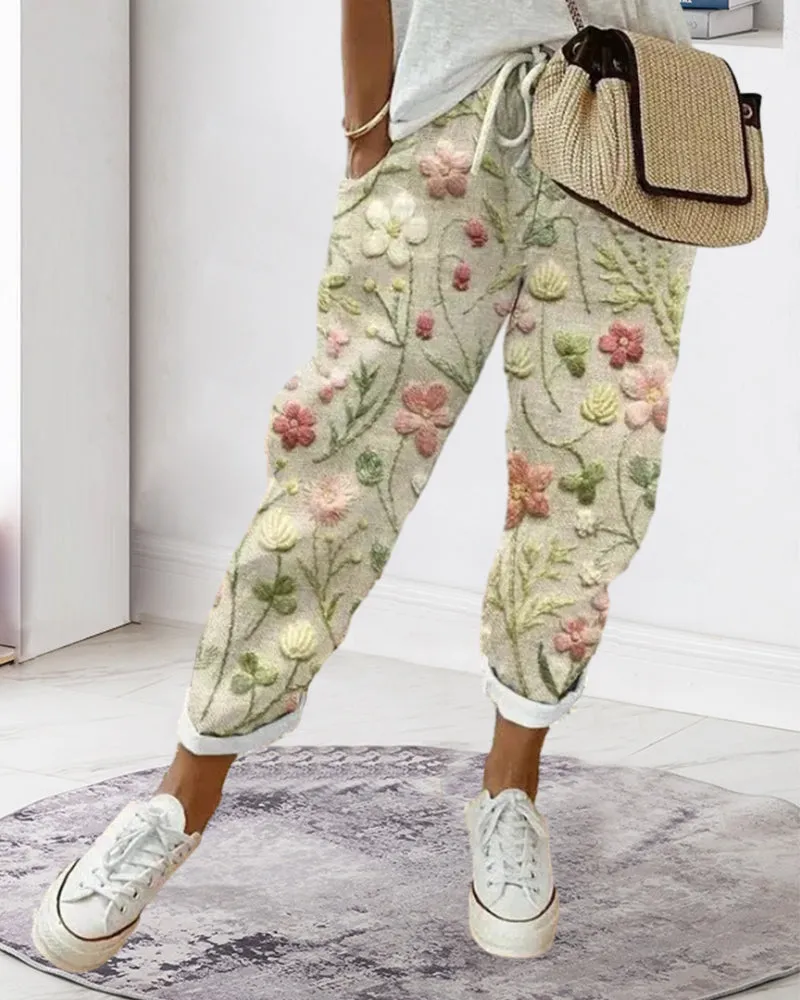 Mirabelle - Floral Cotton Trousers