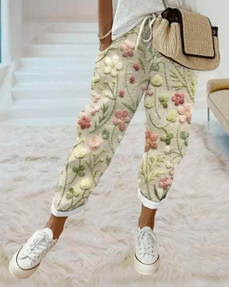 Mirabelle - Floral Cotton Trousers