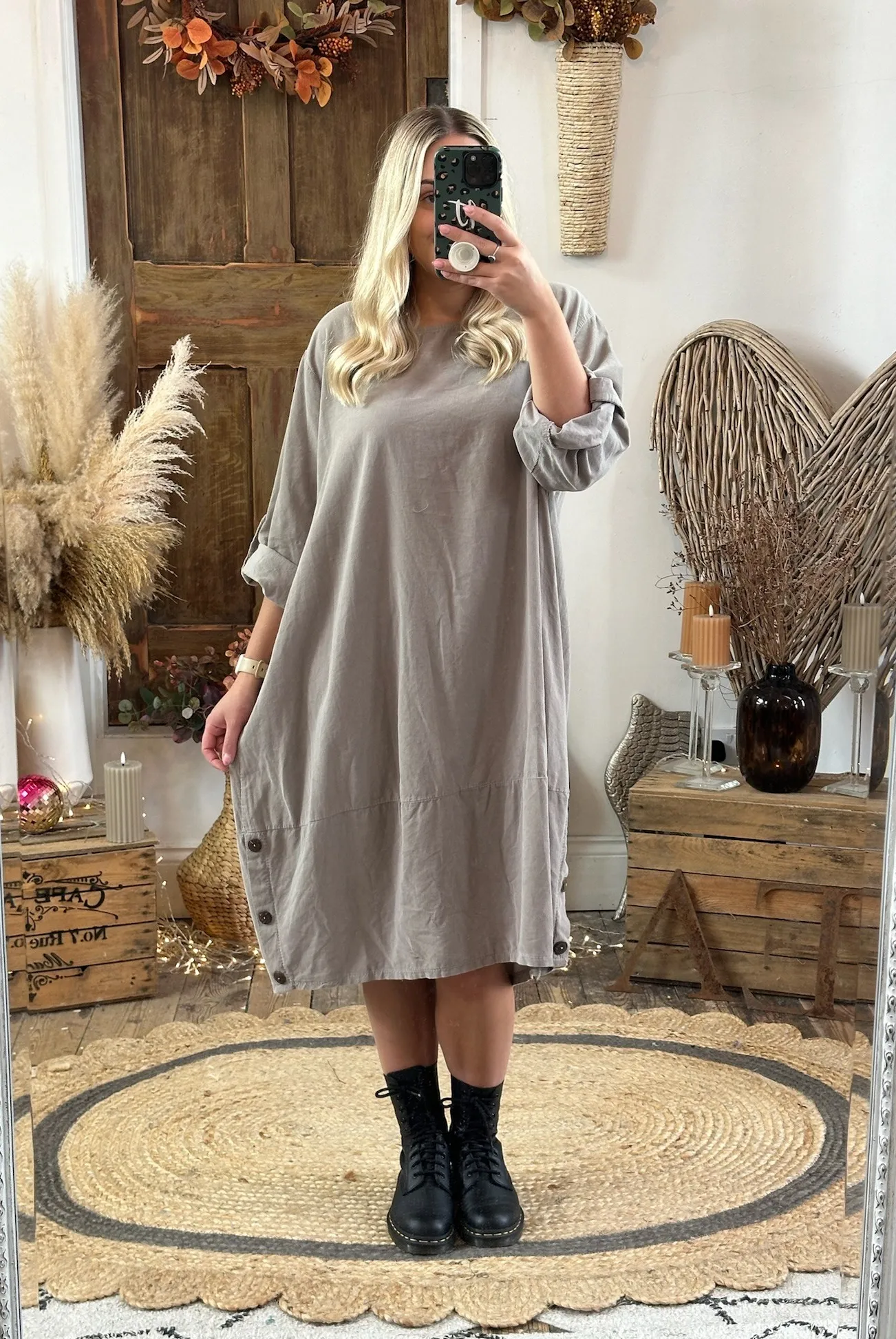 Mocha Jenson Corduroy Cocoon Dress