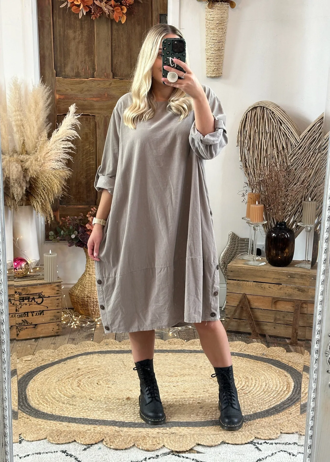 Mocha Jenson Corduroy Cocoon Dress