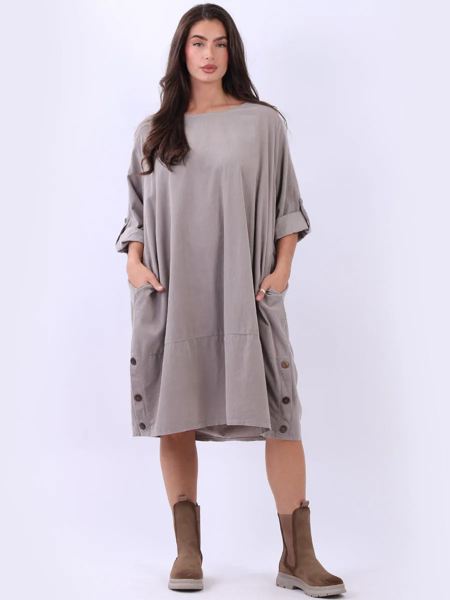 Mocha Jenson Corduroy Cocoon Dress