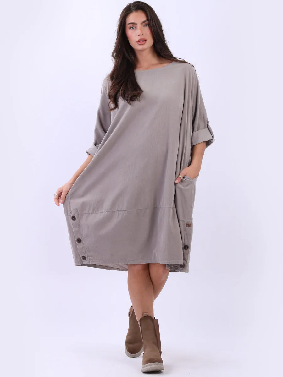 Mocha Jenson Corduroy Cocoon Dress