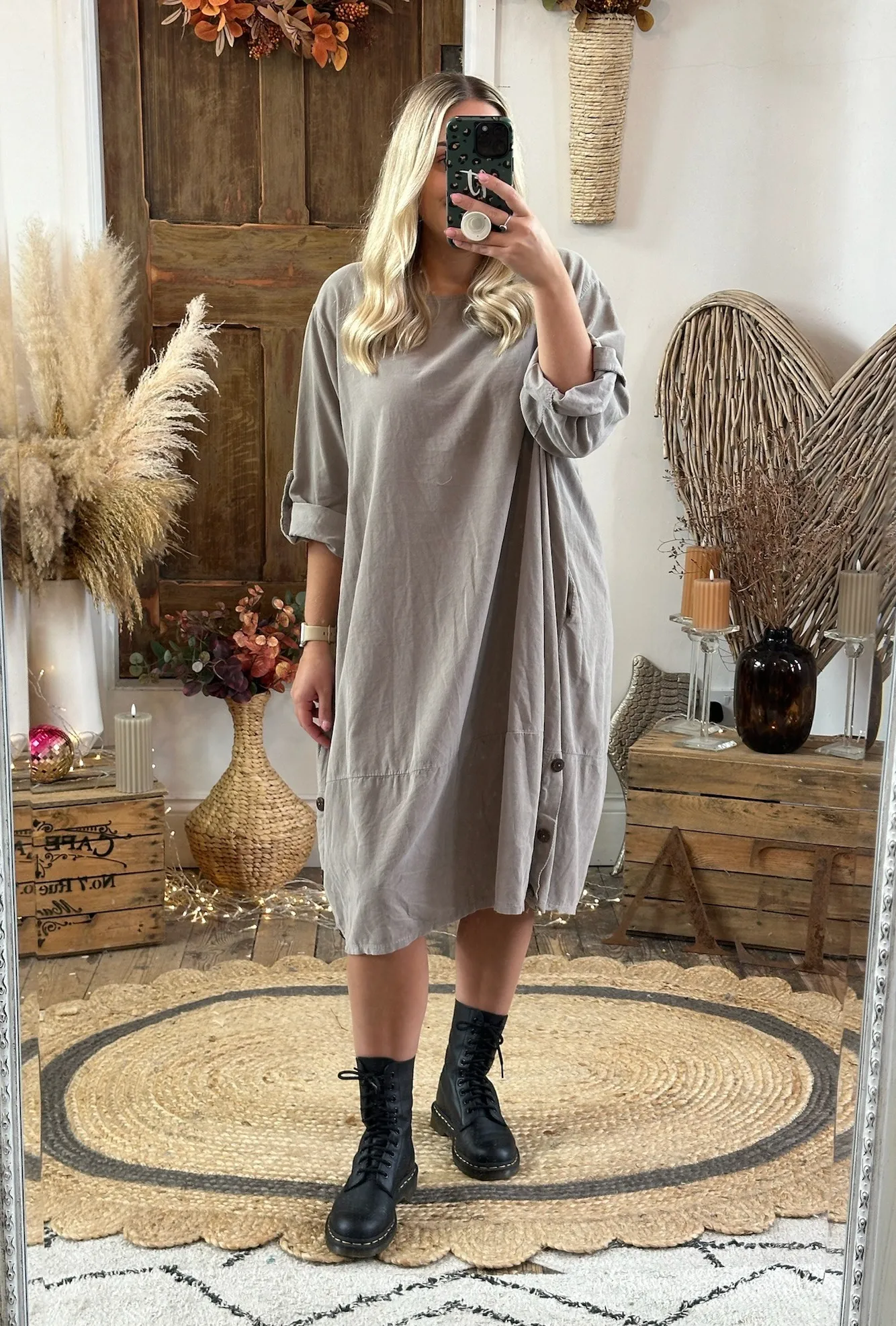 Mocha Jenson Corduroy Cocoon Dress