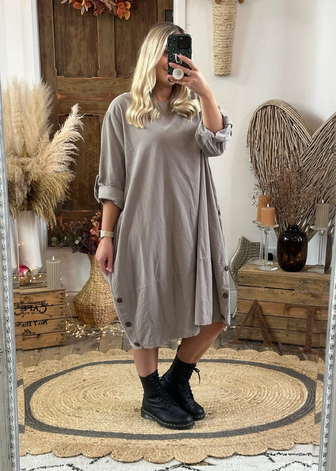 Mocha Jenson Corduroy Cocoon Dress