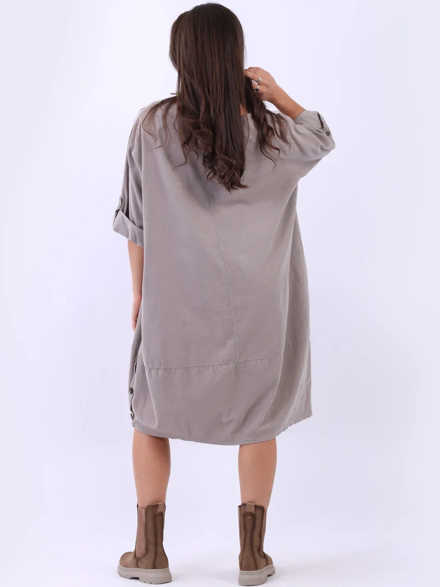 Mocha Jenson Corduroy Cocoon Dress