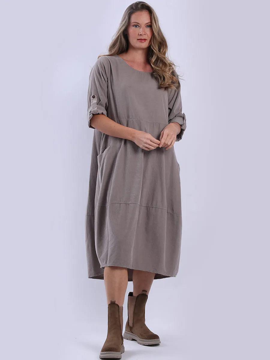 Mocha Maeve Corduroy Slouch Dress