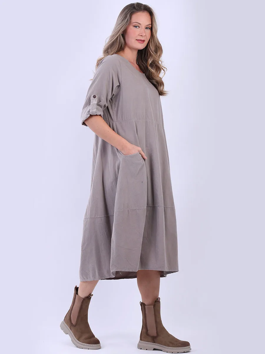 Mocha Maeve Corduroy Slouch Dress