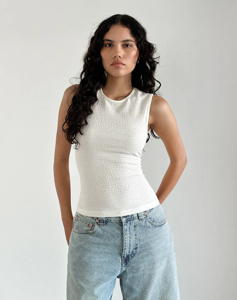 Mohala Top in Crinkle Ivory