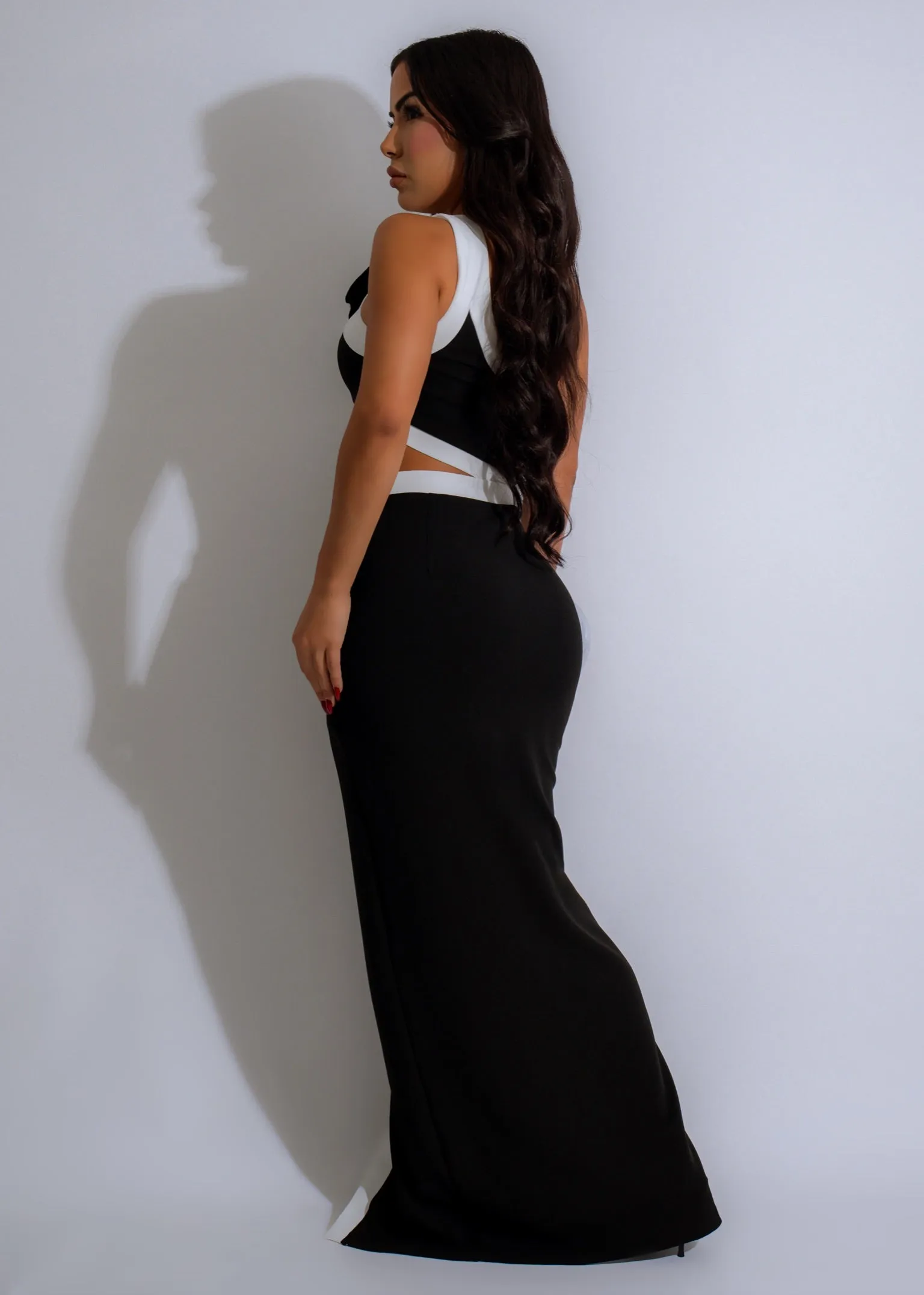 Monochrome Muse Maxi Dress Black