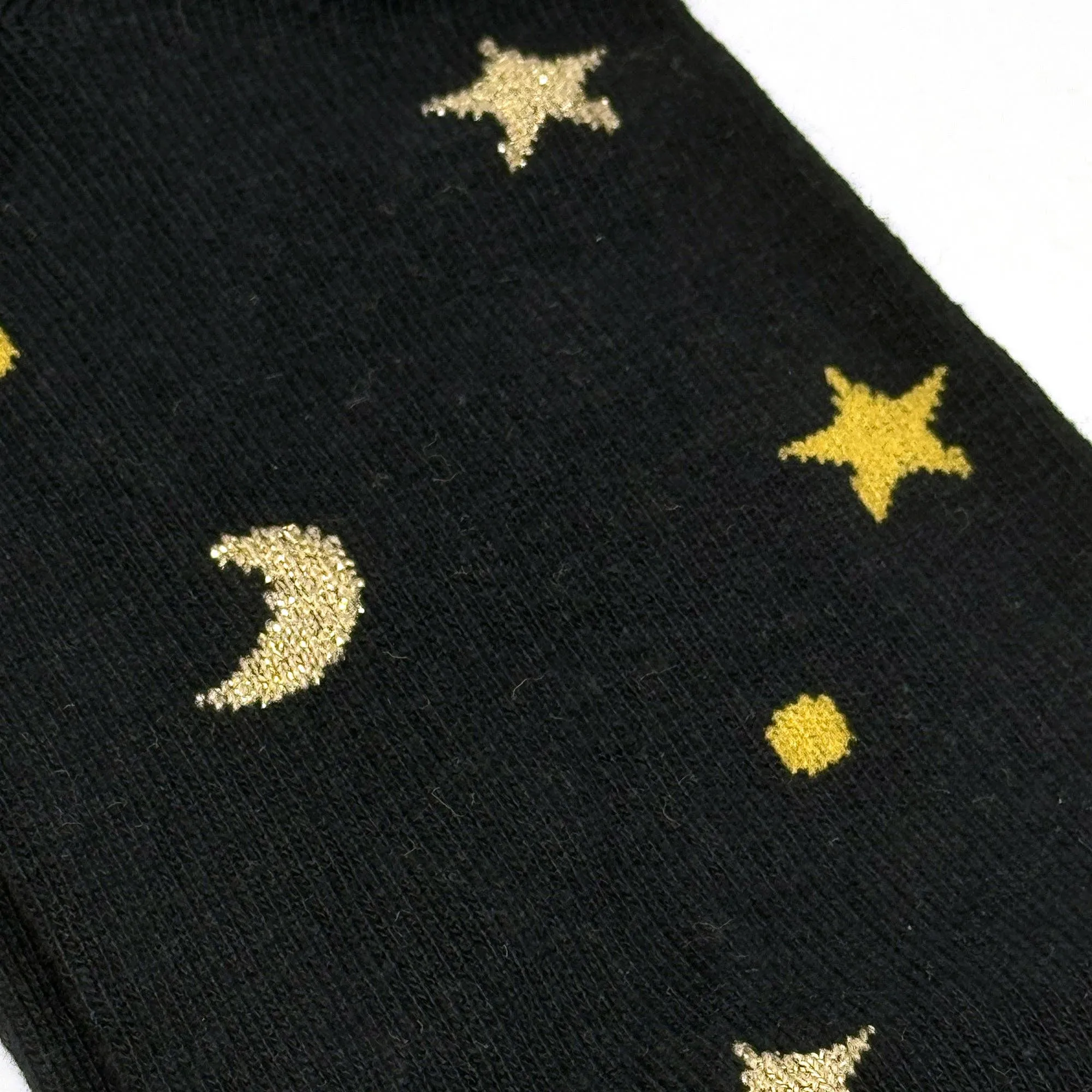 Moon and Stars Socks: Black