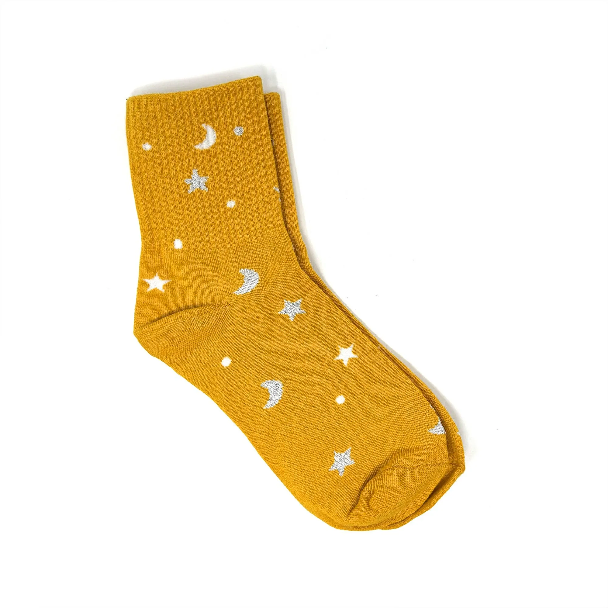 Moon and Stars Socks: Black