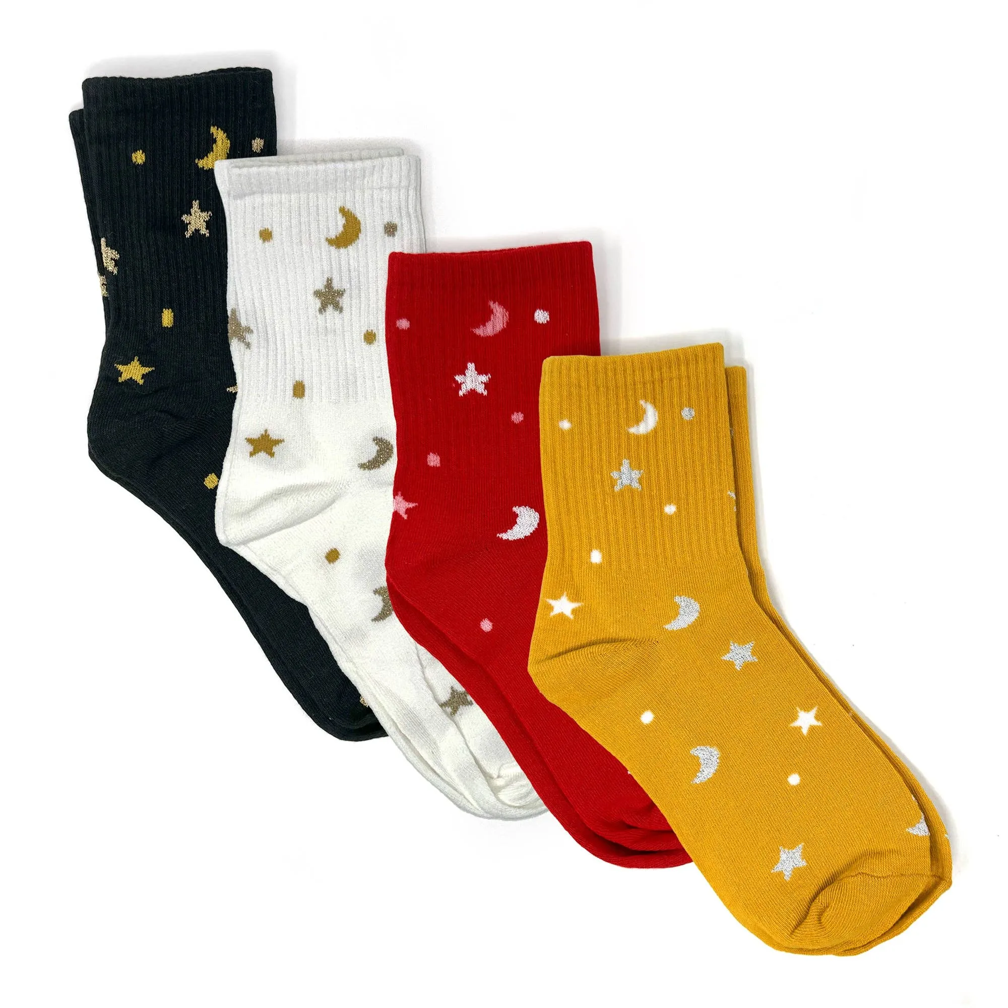 Moon and Stars Socks: Black