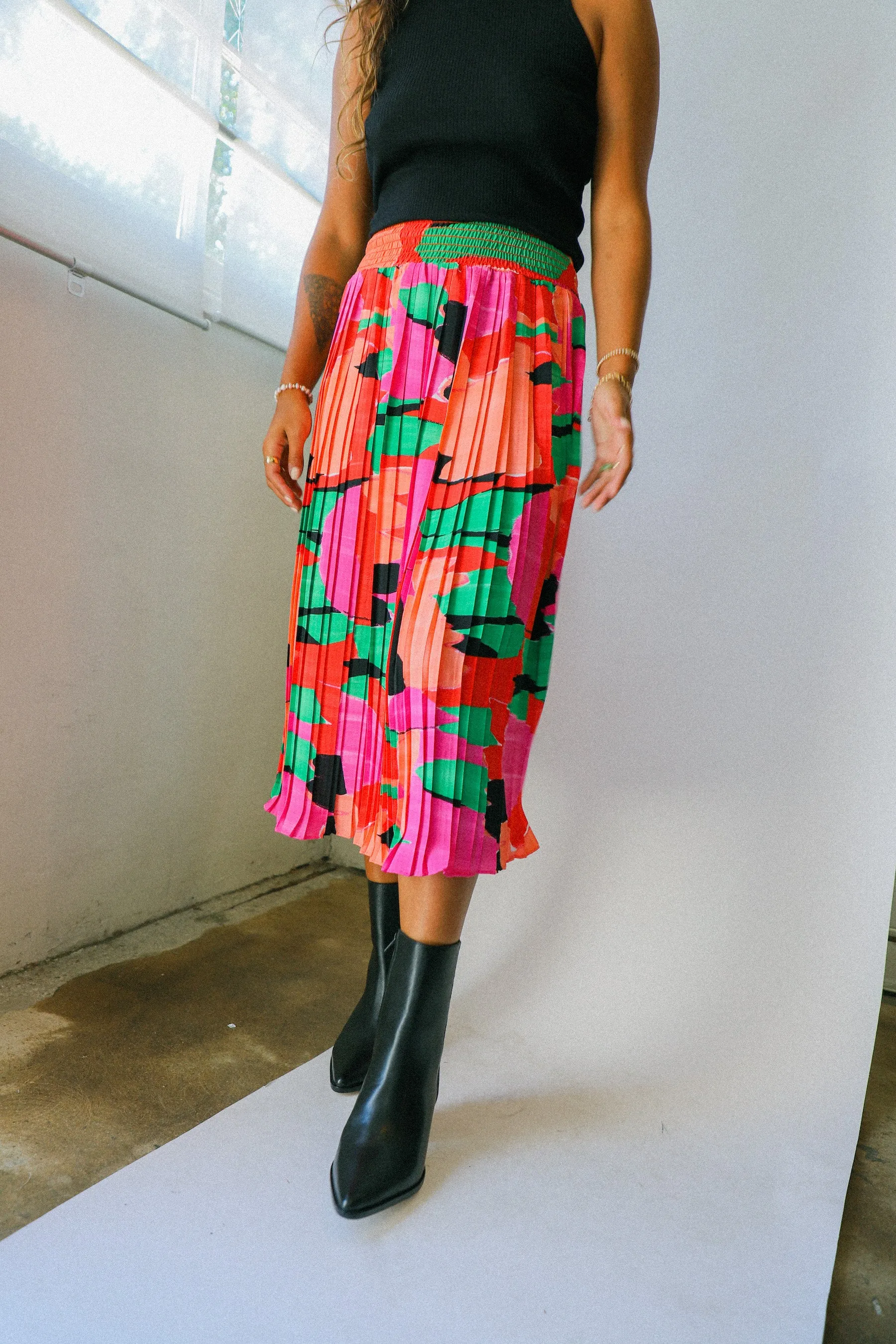 Mosaic Pleated Skirt